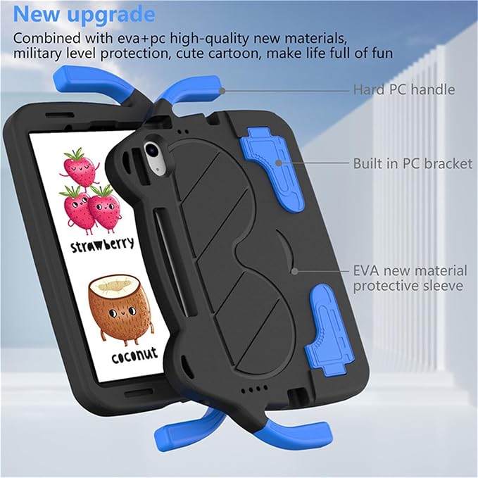 Kids Tablet Case for iPad Pro 10.5 inch 2017Eva Heavy Duty Shockproof Cover with Pencil HolderFolding KickstandTiny Hand Shape Cartoon Case for Children