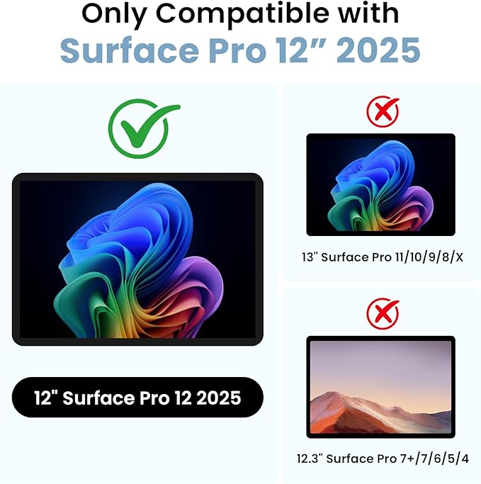 Omnpak Case for Microsoft Surface Pro 12 2025 Rugged Protective Cover with Pen Holder Removable Hand Strap &amp Shoulder Strap Multiple Angle Viewing