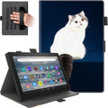 Dteck Folio Case for All-New Kindle Fire HD 10 &amp Fire HD 10 Plus Tablet 11th Generation 10.1 inch 2021 ReleaseShockproof Protective PU Leather Case with Hand Strap Smart Stand Magnetic CoverCut
