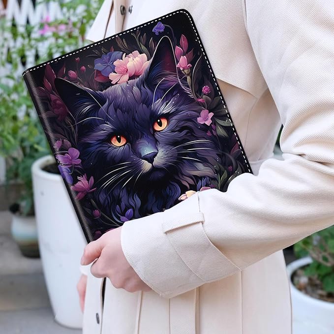 Cat & Purple Flower