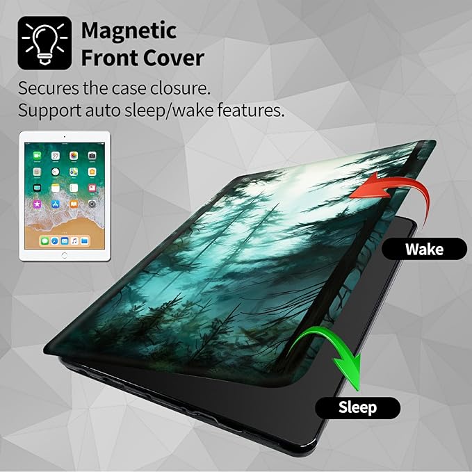 Case for Samsung Galaxy Tab S6 10.5 2019 (Model SM-T860/T865/T867) Pine Trees Theme 360 Degree Rotating Stand Smart Protective Cover for Samsung S6 T860 Tablet