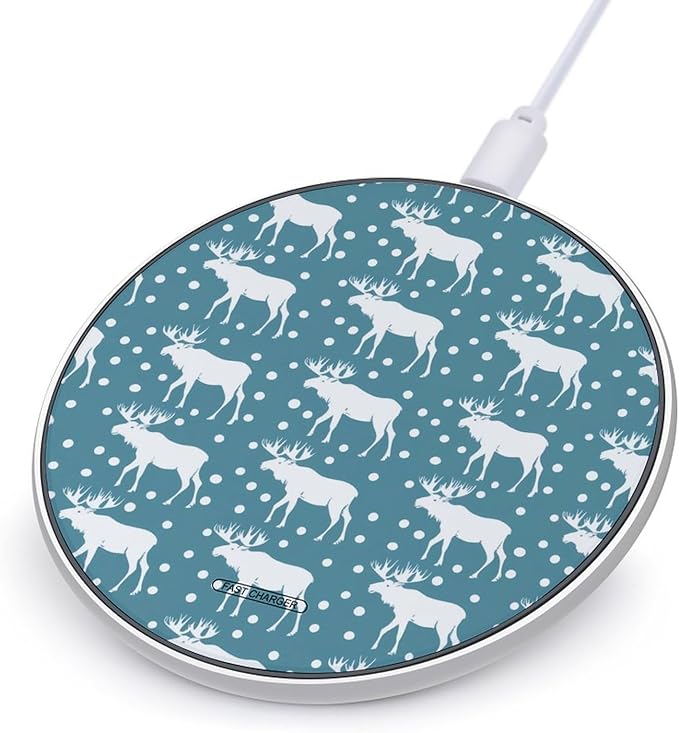 Deer Moose Wireless Charger Anti-Slip Wireless Charging Pad Slim Charger Mat for Men Women