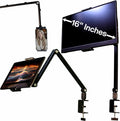 Stand for 16 Inch Portable Monitor - Heavy Duty Aluminum Mount with Infinite Angle Adjustment Built-in Cable Management - Fits iPad Pro 12.9 Tablets iPhone (Holds 4.7-16 Devices)