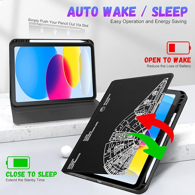 for iPad 10th Generation Case 10.9 Inch for iPad 11th(A16) 2025 Girls Cute Boys Kids Women Folio Cover with Pencil Holder Cool Design Men Teens Unique Tablet Cases for Apple 10/11