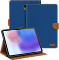 Leather Case Compatible with Samsung Galaxy Tab Active 5 5G 8.0 2024 Tactical Edition Protective Cover with Inner TPU Silicone Shell Built-in Stand and Rugged Drop-Proof(Blue)