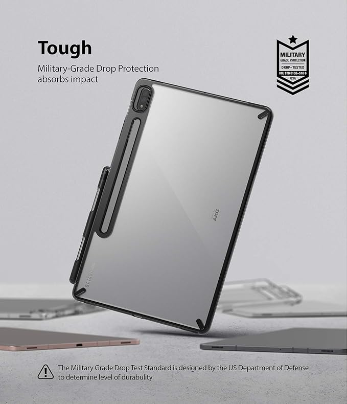 Ringke Fusion Case Compatible with Samsung Galaxy Tab S8 (2022) / S7 (2020) Built-in Stylus S Pen Holder - Smoke Black