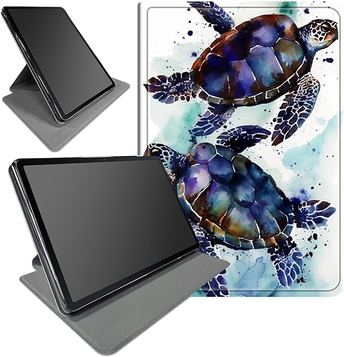 Case for All-New Kindle Fire 7 Tablet (12th Generation 2022 Release)360 Degree Rotating Swivel Stand Protective Cover for Fire 7 2022 TabletSea Turtle