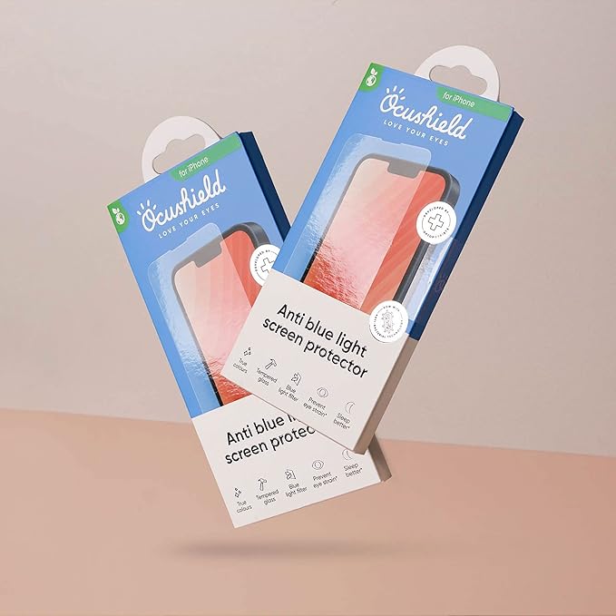 Ocushield Anti Blue Light Tempered Glass Screen Protector for iPhone 7 Plus | iPhone 8 Plus - Protect Your Eyes Reduce Migraines &amp Improve Sleep