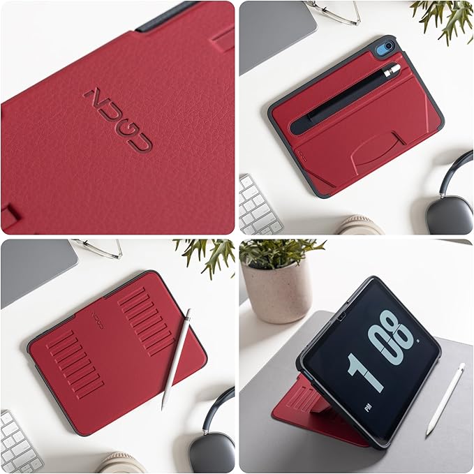 ZUGU CASE for iPad A16 11th Generation 11 Inch (2025) 10th Gen 10.9 Inch (2022) Magnetic Stand &amp Sleep/Wake Cover Model #s A3354 A3355 A3356 A2696 A2757 A2777 Scarlet Red
