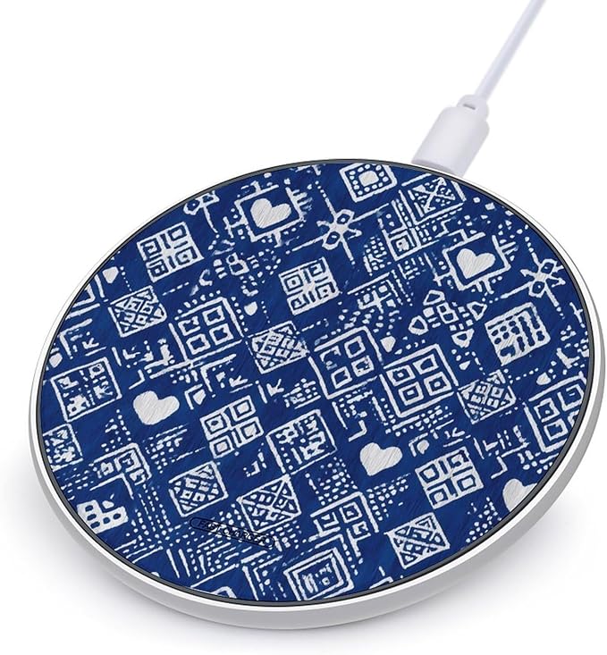 Traditional Geometric Ethnic Phone Charger Magnetic Charging Pad Anti-Slip with USB Cable