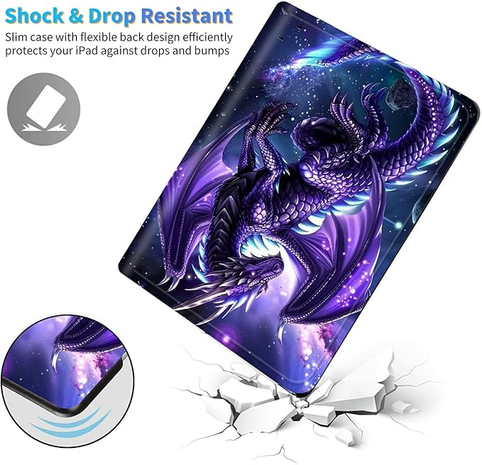 for Amazon Kindle Fire Max 11 Kickstand Case (13th Generation 2023 Release) PU Leather Multiple Viewing Angles Stand Smart Cover with Auto Wake/Sleep for Fire Max 11 2023 Purple Dragon
