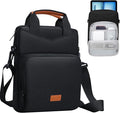 12.9 Inch Tablet Sleeve Bag Padded Travel Carrying Case for iPad Pro 13-in. (M4) iPad Air 13-in. (M2) Surface Pro 9 12.4 Galaxy Tab S9+ with Shoulder Strap (Black)