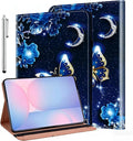 ALILANG Case for Samsung Galaxy Tab S10 FE+/ S10 FE Plus 13.1 Inch 2025 Folio Book Style Shockproof Folding Stand Cover for Samsung S10 FE Plus (SM-X620/SM-X626/SM-X626B) -Sparkle Blue Butterfly