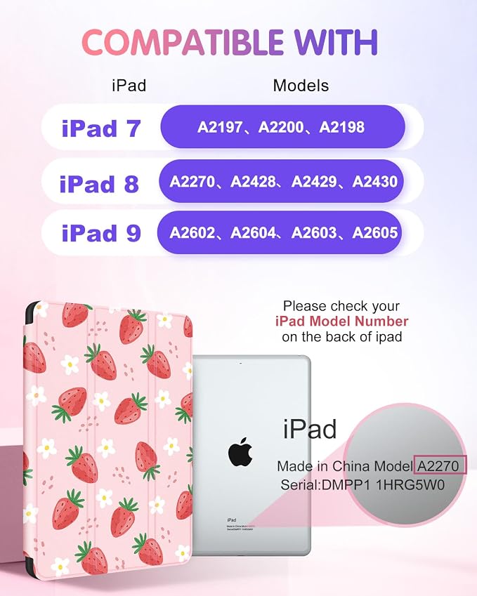 1-for iPad 9/8/7th-Strawberry