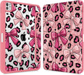 Tuiklol for iPad Pro 11 Inch (M5 2025 / M4 2024) Case Buit-in Pencil Holder with Slim Clear Back Cover Protection Trifold Stand-Auto Wake/Sleep Tablet Case Black Flower Leopard Print Bow
