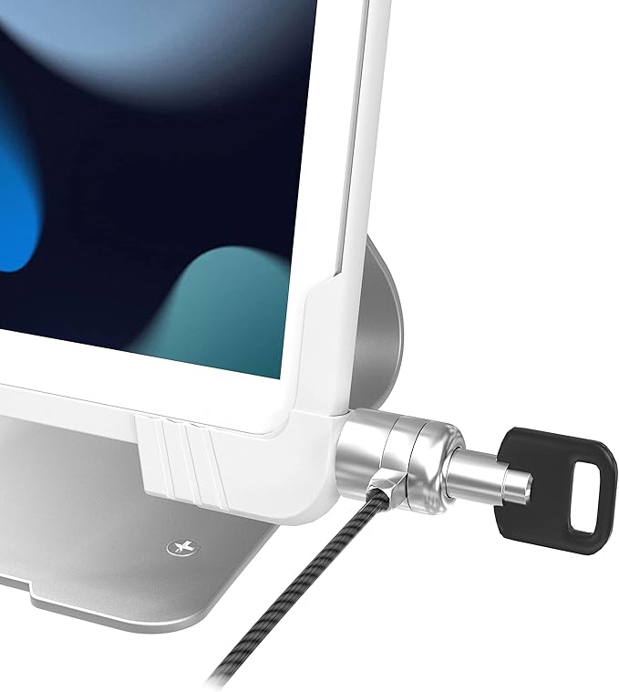 CTA Anti-Theft Case &amp Stand – Solid Security Locking Case with 180° Angle Adjustability – Compatible with iPad 5th-9th Gen Air 1-3 &amp Pro 9.7 and 10.5” - White - (PAD-ASCS10W)
