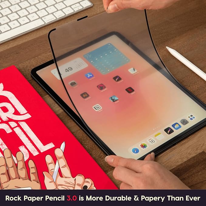 Astropad Rock Paper Pencil v3.0 – Paper Screen Protector for iPad 10.2 (7th 8th 9th Gen) + point Apple Pencil Tips 2 Pack – Compatible with Apple Pencil 1st/2nd Gens and Pencil Pro