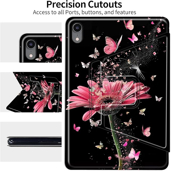 Pink Flowers and Butterflies