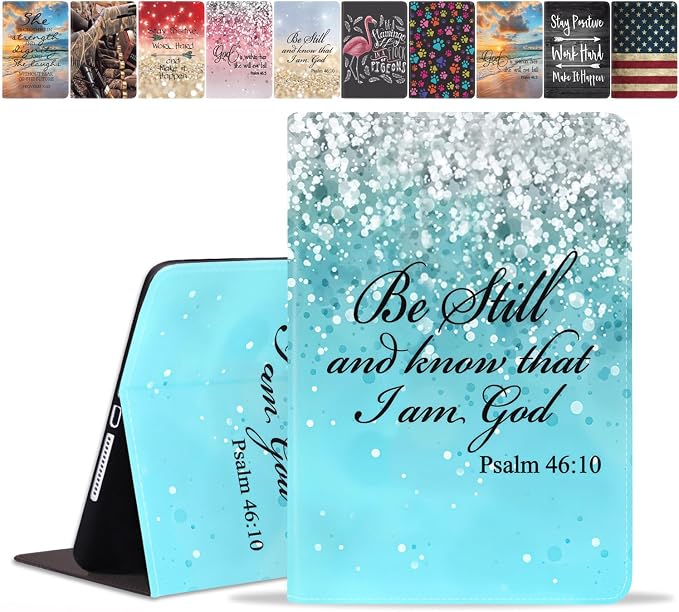 Blue Glitter Quote Bible Verse Psalm 46:10