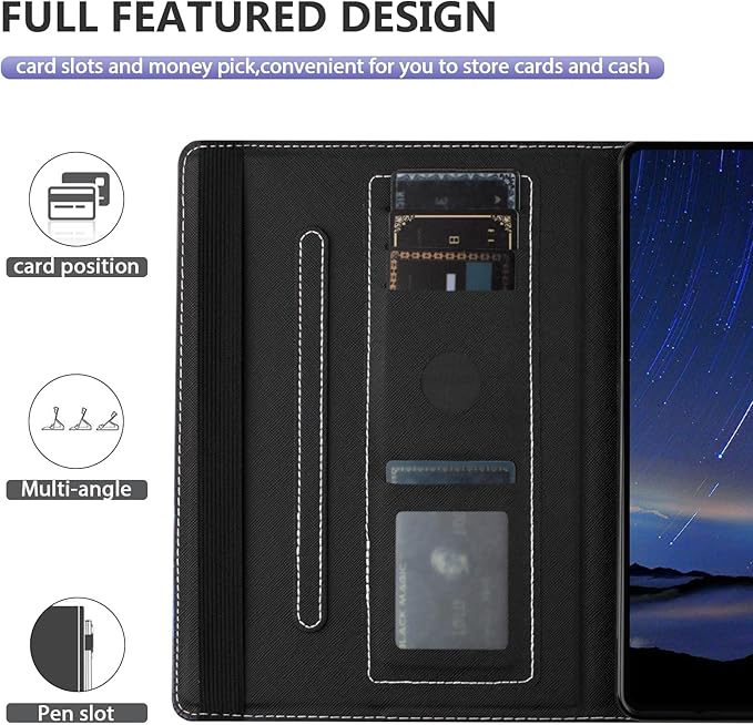 Dteck Case for Amazon Fire HD 10 and Fire HD 10 Plus (11th Generation 2021 Released) Lightweight Premium PU Leather Flip Folio Stand Wallet Case with Card Slots Stylus Loop Elastic BandMarble