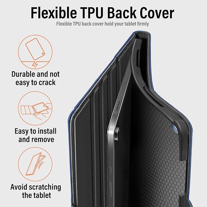 Case for Samsung Galaxy Tab A11+/A11 Plus/A9+ Plus 5G Tablet 11 Inch 2026/2023 (SM-X230/X236/X238/X210/X216/X218u) with PocketMagnetic ClosureMulti Angle CoverAuto Sleep/WakeDark Blue