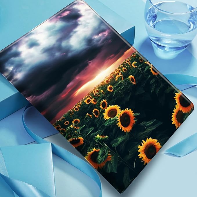 DIGTIALLL Case for iPad A16 11th Generation 11 inch 2025 / i10th Generation 10.9 Inch 2022 PU Leather Smart Premium Stand Protective Cover with Auto Sleep/WakeSunflower