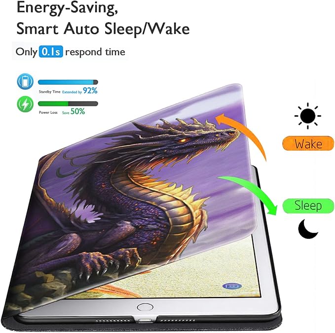 Case for Kindle Paperwhite 12th Generation &amp Kindle Colorsoft Signature Edition 2024 7 inch Lightweight Smart Case PU Leather Adjustable Stand Protective Cover with Auto Wake/Sleep - Purple Dragon