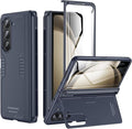 Kaiiecal for Samsung Galaxy Z-Fold-5 Case with S Pen Holder [No Pen] Screen Protector | Hidden Kickstand | Slim Hinge Protection | Scratch Resistent | Anti-Slip Soft Full-Body Cover for Fold5 Blue