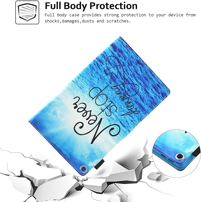 Case for Fire HD 8 (8th/7th/6th Generation 2018/2017/2016) Techcircle Multi-Angle View Stand Cute Pattern Slim Folding Leather Protective Cover with Card Slots Smart Sleep/Wake Never Stop