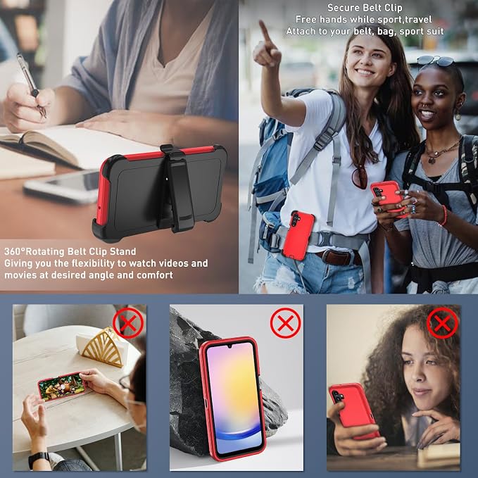 with Belt Clip-Red/Black