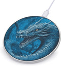Dragon Cool Blue Wireless Charger Fast Wireless Charging Pad with USB Cable 10W Anti-Slip Magnetic Wireless Charger Portable Slim Charger Puck Travel Charging Station