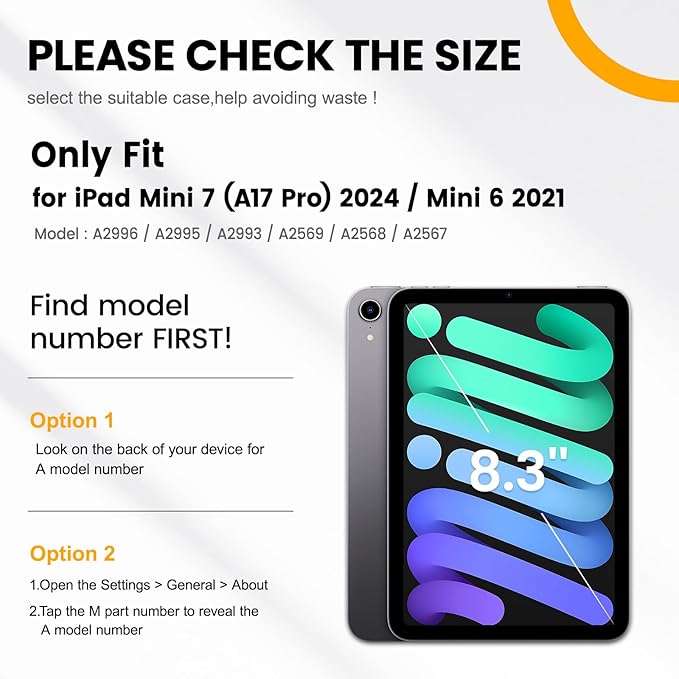 Case for iPad mini 7 (A17 Pro) 2024/ Mini 6 8.3'' with Pencil Holder Screen Protector [360 Rotating Handle &amp Stand] &ampShoulder Strap Shockproof Case for iPad mini 7th/6th Generation Black