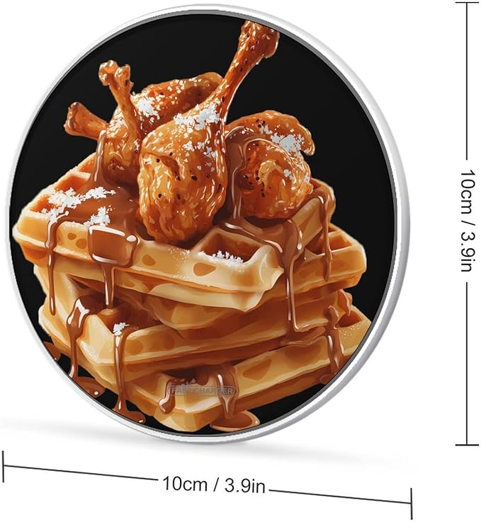 Waffles Fried Chicken Legs Phone Charger Magnetic Charging Pad Anti-Slip with USB Cable