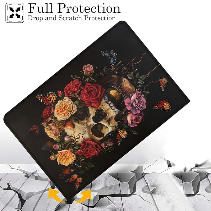 Butterflies, Roses and Skull