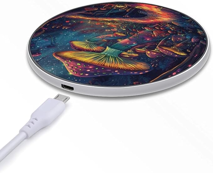 Mushroom Wireless Charger Anti-Slip Wireless Charging Pad Slim Charger Mat for Men Women