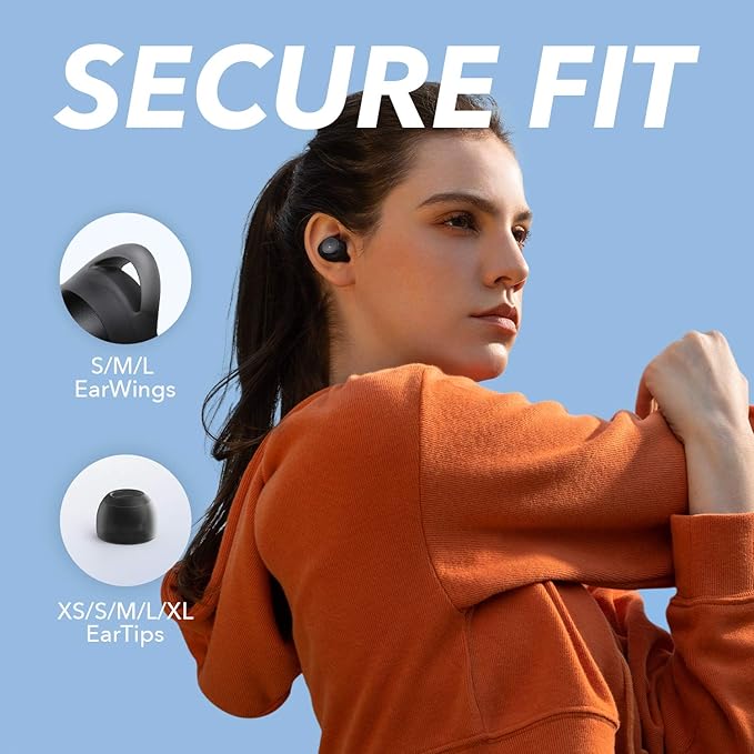 Soundcore by Anker Life A1 True Wireless Earbuds Powerful Customized Sound 40H Playtime Wireless Charging USB-C Fast Charge IPX7 Waterproof Button Control Bluetooth Earbuds Commute Sports