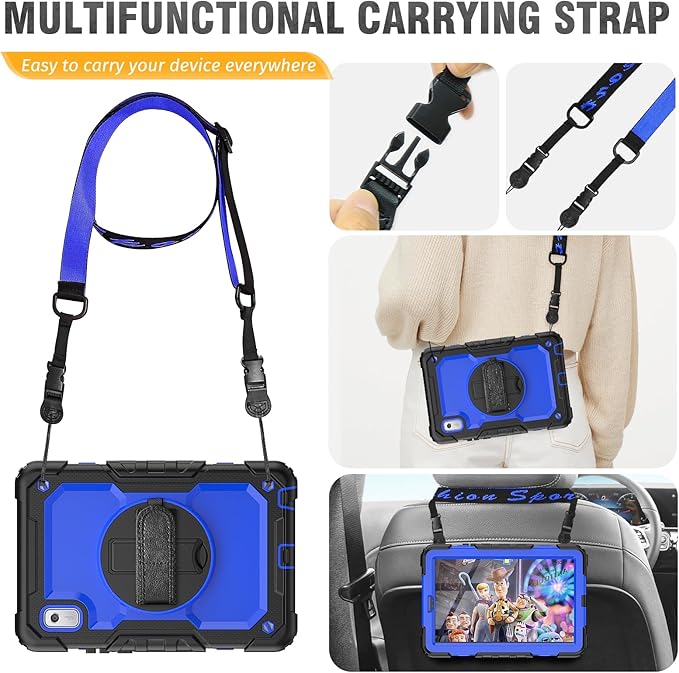 HXCASEAC Case for Lenovo Tab M9 2024/2023 (TB-310FU) with Screen Protector/Rotating Hand Strap/Sturdy Stand Protective Cover for Lenovo M9 Tablet Case 9 inch Blue