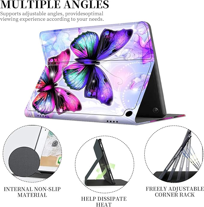 Case for All-New Fire HD 10 &amp 10 Plus Tablet case (10.111th Generation 2021 Released) SDDFRHGH Slim Folio Stand Cover with Auto Wake/Sleep &amp Multi-Angles Viewing-Purple Butterfly