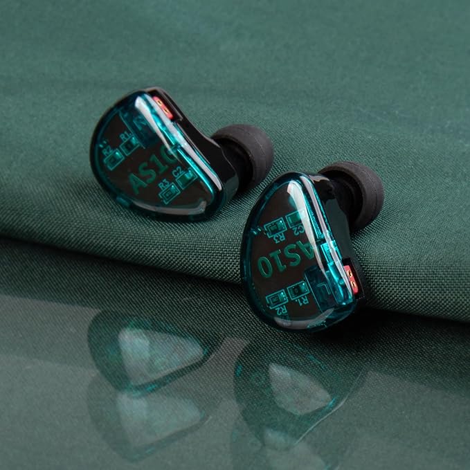 KZ AS10 in Ear Monitor Earbuds Headphone Pure 5 Balanced Armature 5BA KZ Earbuds Earphone Musician in Ear Monitor Headphone High Fidelity HiFi Headset (No Microphone Green)