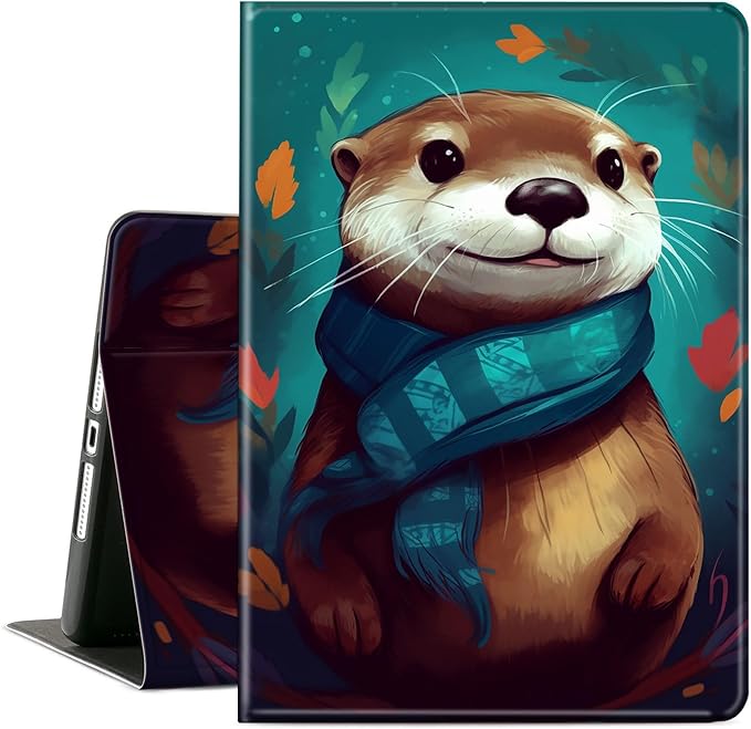 Case for All-New Amazon Kindle Fire HD 10 &amp 10 Plus Tablet (13th/11th Generation2023/2021 Release) 10.1 Leather Slim Adjustable Stand Smart Cover with Auto Wake/SleepCute Otter Green