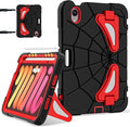 Case for iPad mini 7 (A17 Pro) 2024 iPad mini 6 2021 8.3-Inch Kids Friendly Shockproof Cover with Kickstand Shoulder Strap Pen Holder Support Pencil Pro &amp Pencil USB-C Black Red