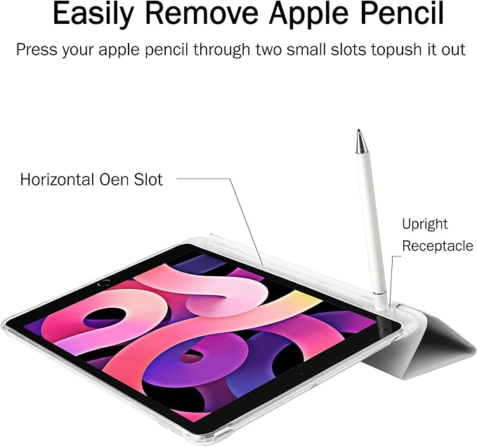 Idocolors Cute Kawaii Floral Bunny Bow Pad Case for 7.9 Inch iPad mini 4/iPad mini 5 Clear TPU Smart Stand Back Cover with Pencil Holder Auto Wake/Sleep Foldable Case for Women Girls