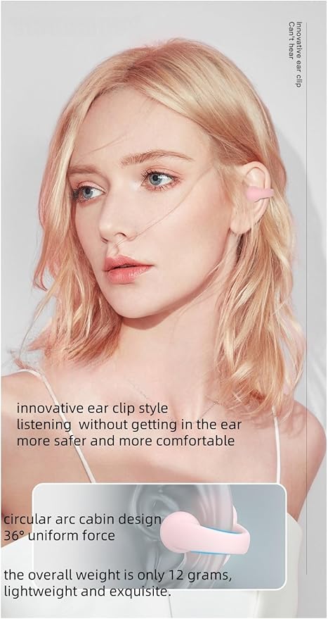 HeadphonesEarbudsEarphonesWireless HeadphonesOpen Ear eabudsBluetooth HeadphonesIPX5 Waterproof48 Hours Long Listening timeLightweight and ExquisiteHD CallGood Sound Quality