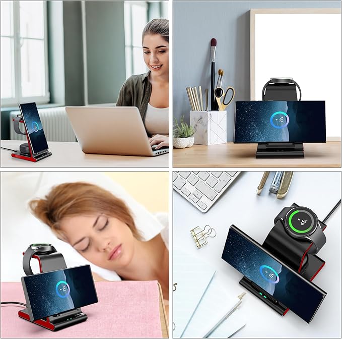 Wireless Charger for Samsung S25 Ultra Charging Station for Galaxy S25/S25 Edge/S24 Ultra/S24+/S24/S23/S22/Note 20/Z Flip 7/Fold 7 for Galaxy Watch 8/8 Classic/Ultra/7/6 Galaxy Buds 2 Pro/Pro