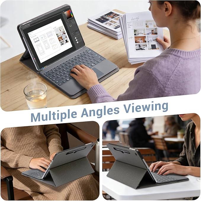 CoBak Case for Microsoft Surface Pro 12 (2025) Premium Business Cover with Multi-Angle Stand Embedded Stylus Holder Keyboard Support &amp Built-in Organizer – Tailored for ProfessionalsFabric Gr
