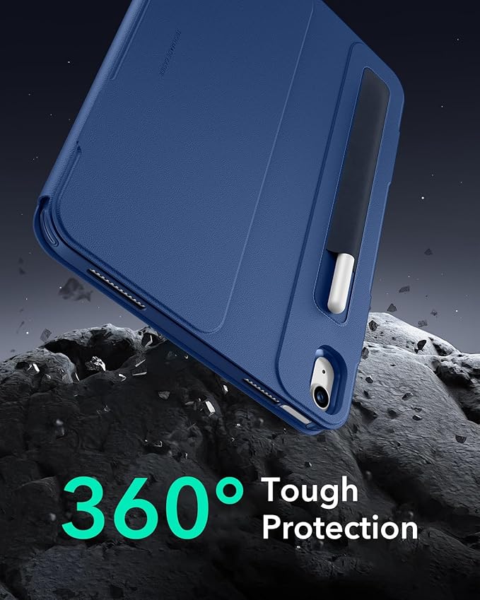 ESR for iPad A16 Case iPad 11th/10th Generation Case (2025/2022) Removable Magnetic Cover Adjustable Portrait/Landscape Stand with Raised Screen View 9 Standing Angles Blue