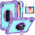 Dteck for iPad A16/10th Generation 2025/2022360° Rotate Hand Strap/Stand Full-Body Drop Rugged Protective Case with Shoulder Strap Kids Case for iPad 10th Generation iPad 10.9 Inch 2022Purple