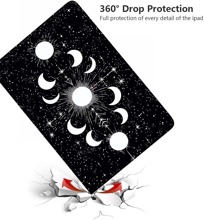 Case for Samsung Galaxy Tab A11 / Tab A9 8.7-Inch 2025/2023Slim Protective LeatherAuto Wake/SleepAdjustable Viewing Angle Stand.Moon Phases in Space