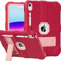 Case for iPad (A16) 11th Generation 11 Inch 2025 / iPad 10th Generation 10.9 Inch 2022 Rugged Heavy Duty Protective Cover [Built-in Pencil Holder ] for iPad 11/10 Gen (Rosered/Pink)