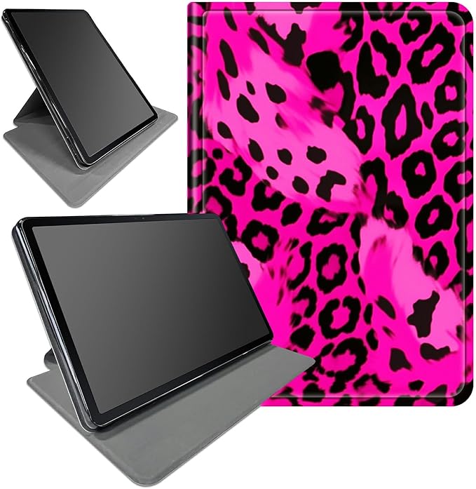 Case for Samsung Galaxy Tab S6 10.5 2019 (Model SM-T860/T865/T867) Pink Leopard Print Theme 360 Degree Rotating Stand Smart Protective Cover for Samsung S6 T860 Tablet